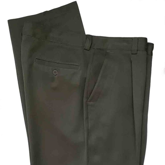Tommy Bahama Dress Pants Green Ribbed Silk Cotton Pleated Men's Size 36 X 34 - Picture 1 of 2